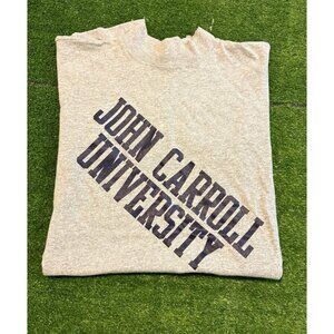 Vintage John Carroll Blue Streaks shirt mens large gray blue Champion 80s 18
